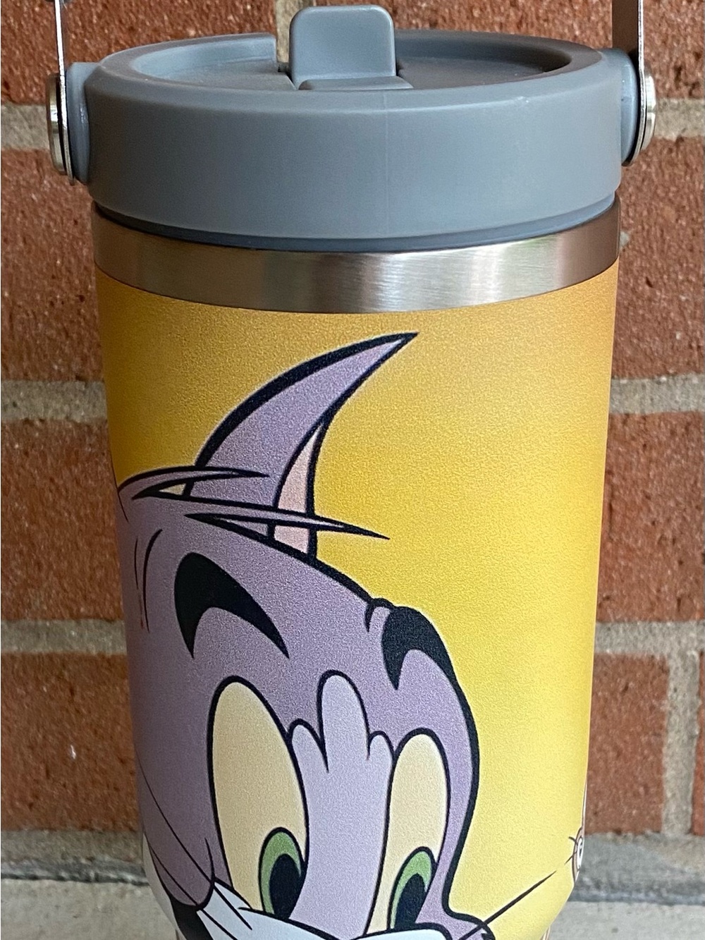 Tom & Jerry Travel Tumbler with Grey Lid and Yellow Character Wrap